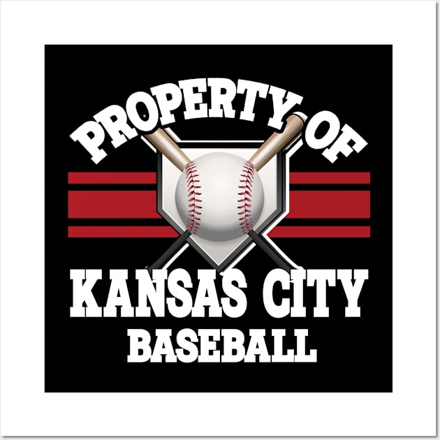 Proud Name Kansas City Graphic Property Vintage Baseball Wall Art by WholesomeFood